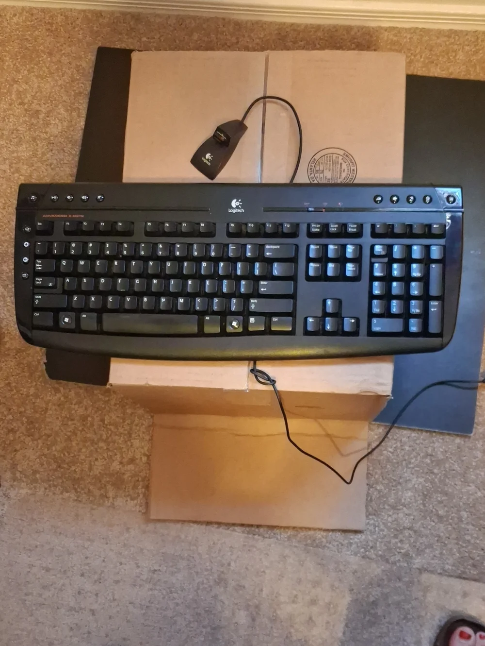 Logitech Black Wired Keyboard with Integrated Media Controls